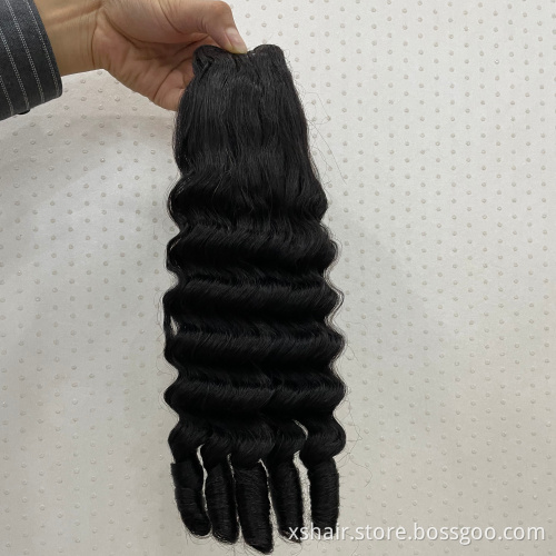 Wholesale Pixie Curls Human Hair Bundles Cuticle Aligned Customized Texture Virgin Super Double Drawn Hair